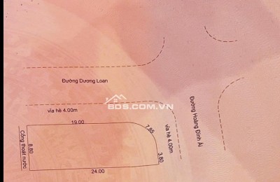 Lô góc 2 mặt tiền – Dương Loan - Hoàng Đình Ái – Hòa Xuân- Cẩm Lệ - Đà Nẵng
Diện tích: 205 m² (24 × 19 m)